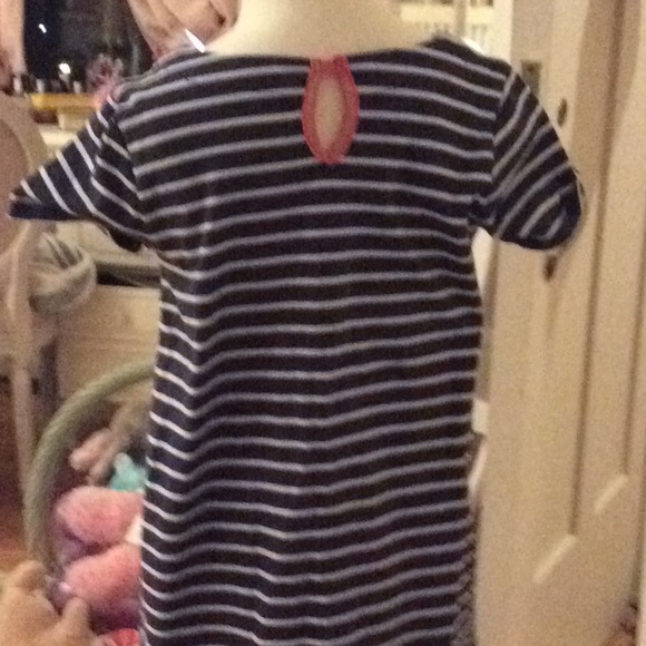MiniBoden bunny blue striped dress sz 6/7 - Picture 2 of 4
